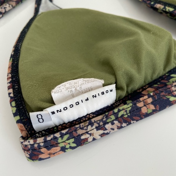 Vintage Robin Piccone Disty Floral Print Cheeky Bikini size Small Made in USA - Picture 5 of 7